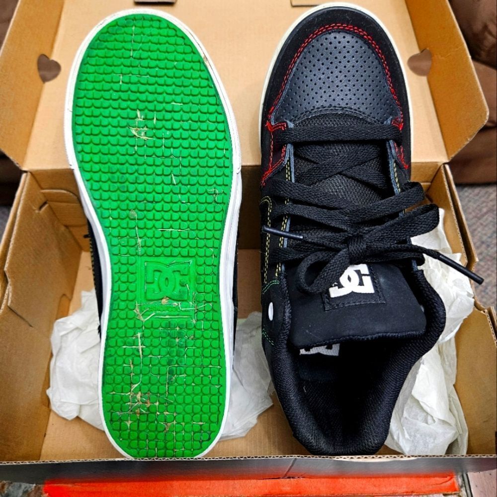 DC RADAR RASTA STITCH MID YOUTH 5.5 USA SNEAKER SKATE SHOE rare - Picture 10 of 12